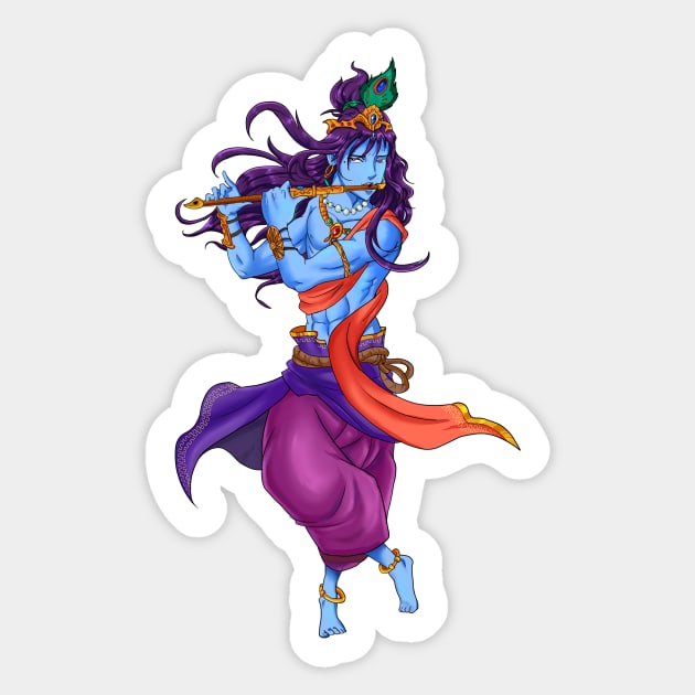 Krishna the Playful Sticker by jazylh